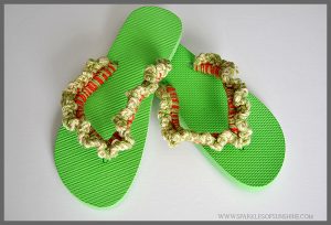 Easy Crocheted Ruffled Flip Flops with free pattern from Sparkles of Sunshine.