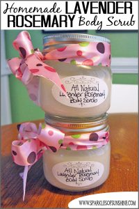 Homemade Lavender Rosemary Body Scrub Recipe from Sparkles of Sunshine.