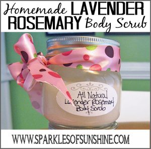 Homemade Lavender Rosemary Body Scrub Recipe from Sparkles of Sunshine.