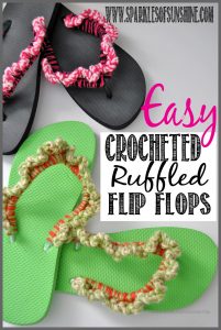 Easy Crocheted Ruffled Flip Flops with free pattern from Sparkles of Sunshine.
