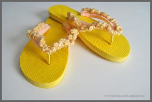 Easy Crocheted Ruffled Flip Flops with free pattern from Sparkles of Sunshine.