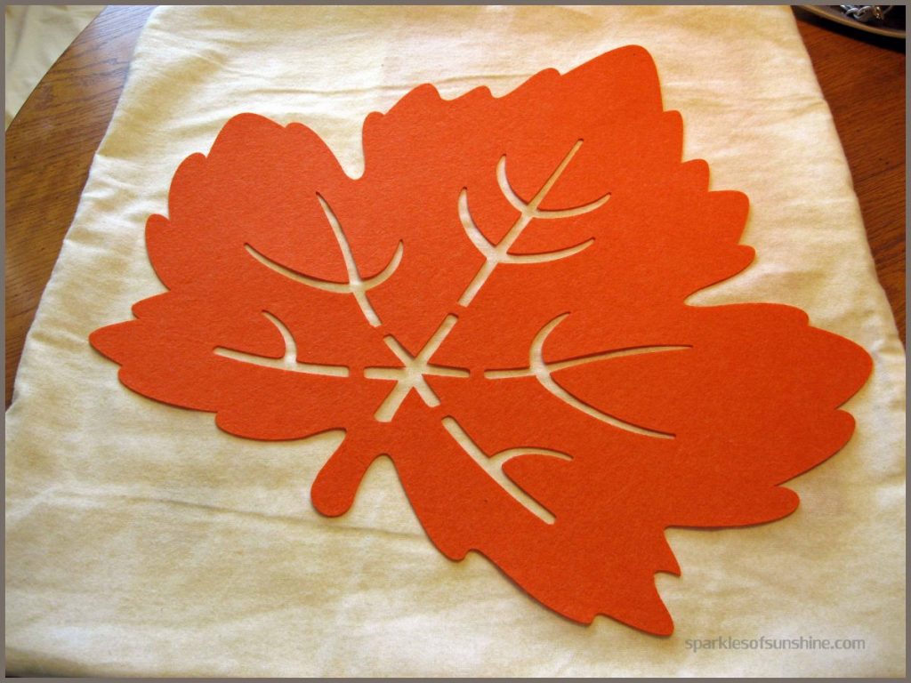 Leaf Glued to Pillow Cover