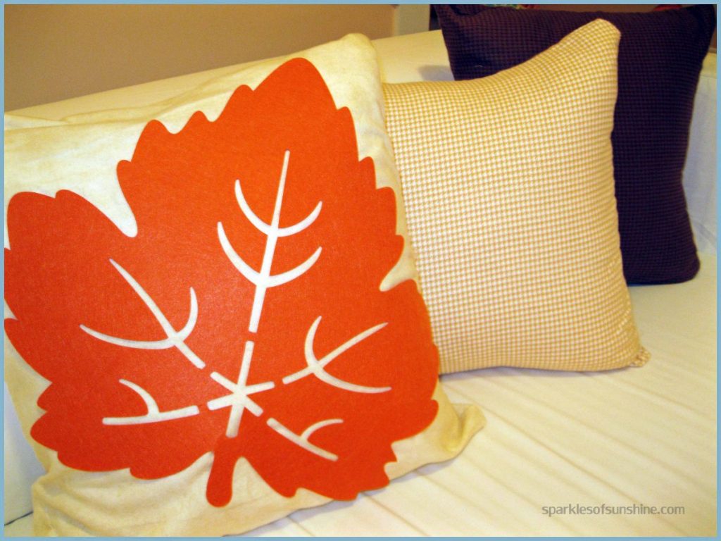 Leaf Cover with Pillows on Couch