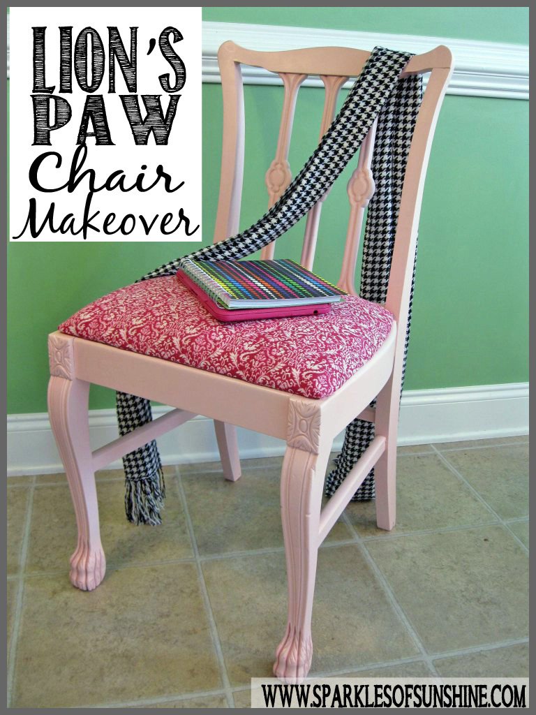 Check out this amazing Lion's Paw chair makeover at Sparkles of Sunshine. Just wait until you see the before and after!