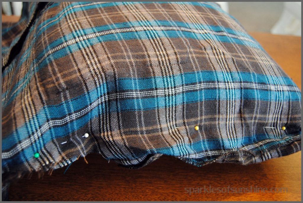 Pinned Flannel Shirt Pillow