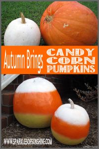 Love candy corn? Spice up your pumpkins with some spray paint for a cute look this fall.