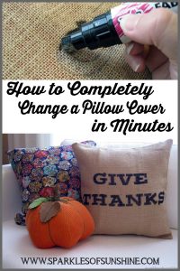 Learn how easy it is to change a pillow cover in just minutes with a fabric marker at Sparkles of Sunshine.