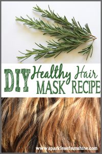Check out this simple DIY Healthy Hair Mask Recipe using natural ingredients at Sparkles of Sunshine!