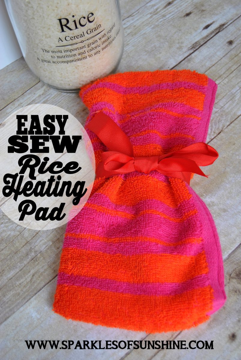 This easy sew rice heating pad would be a perfect handmade gift! All you need is a sewing machine, washcloth and rice.
