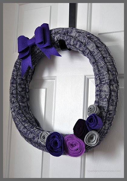 Thifty Winter Wreath Made With a Pool Noodle