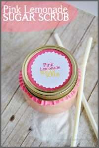 Pink Lemonade Sugar Scrub Recipe found at Sparkles of Sunshine