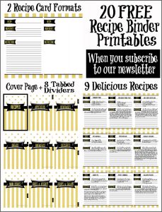 20 Free Recipe Binder Printables for Subscribers at Sparkles of Sunshine