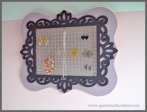 Make an easy DIY Jewelry Organizer in just 5 simple steps. Find out how at Sparkles of Sunshine.