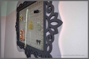 Make an easy DIY Jewelry Organizer in just 5 simple steps. Find out how at Sparkles of Sunshine.