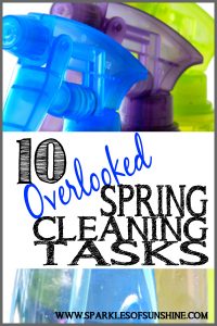 Check out this list of 10 Overlooked Spring Cleaning Tasks at Sparkles of Sunshine! Think your Spring cleaning is done? Maybe not!