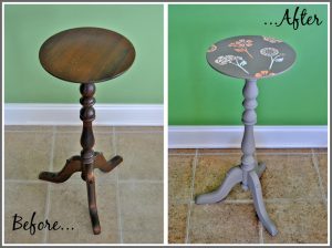 Let this stenciled plant stand makeover at Sparkles of Sunshine inspire you to update some old furniture pieces from your home today!