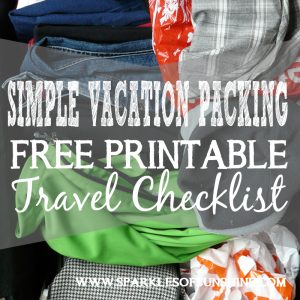 Stressed about packing for vacation? No worries! Use this easy free printable travel checklist to help you pack for vacation this summer! Find it at Sparkles of Sunshine.