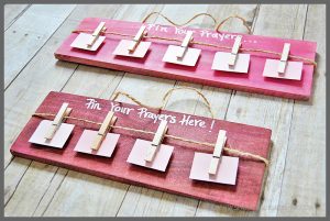 Learn how to make your own Pin Your Prayers pallet wood sign for your home at Sparkles of Sunshine.
