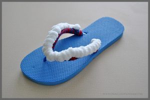 Easy Patriotic Crocheted Flip Flops Free Pattern at Sparkles of Sunshine.