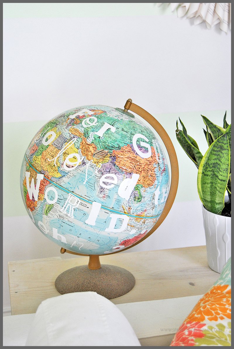 This DIY Decorative Globe is an easy way to update a traditional globe sitting around your home. Visit Sparkles of Sunshine to find out how to update yours!