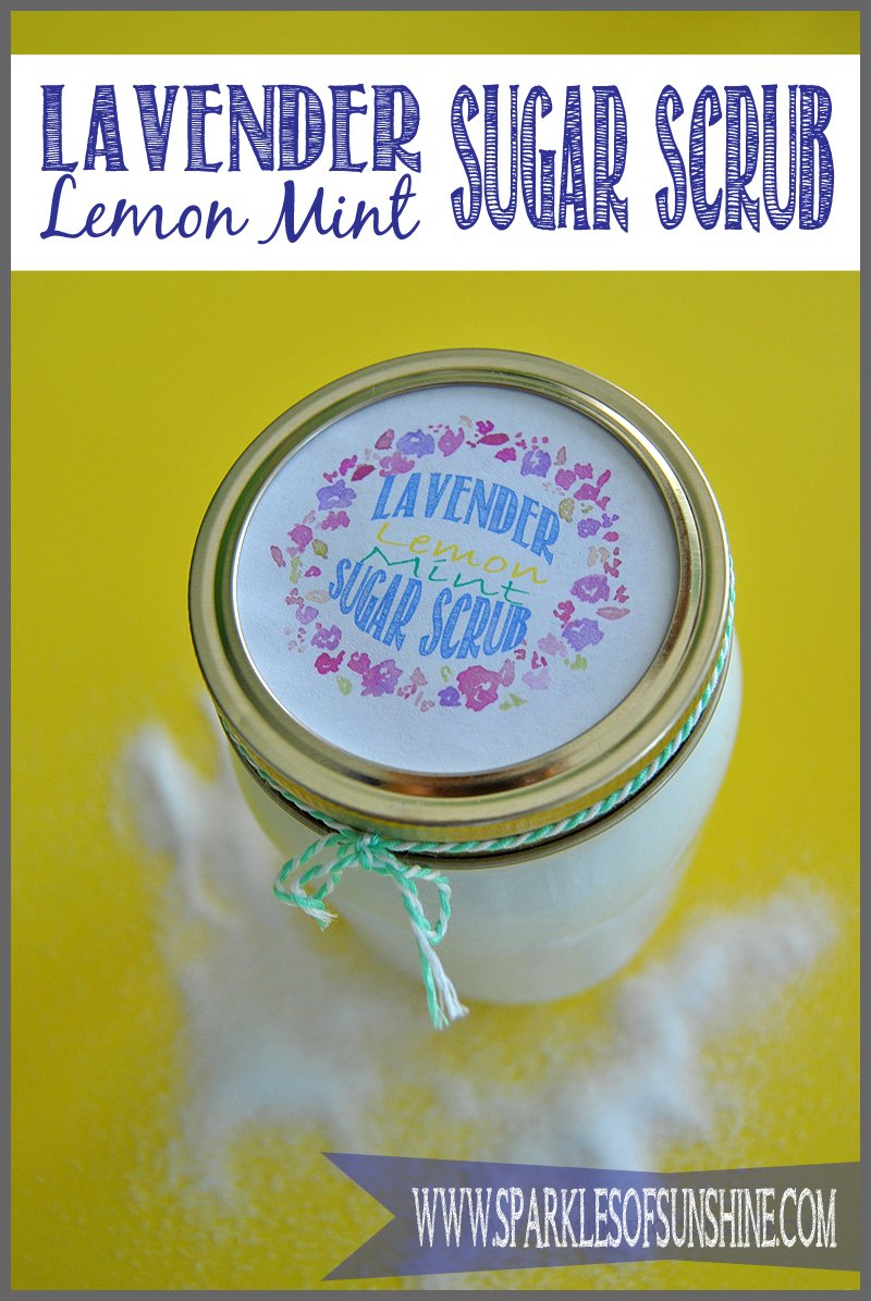 DIY Lavender Lemon Mint Sugar Scrub recipe from Sparkles of Sunshine!