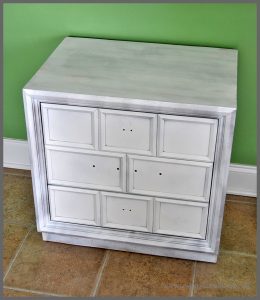 Check out an easy thrift store side table makeover at Sparkles of Sunshine. A beat-up thrifted $10 side table gets transformed into a beauty!