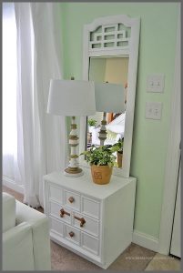 Check out an easy thrift store side table makeover at Sparkles of Sunshine. A beat-up thrifted $10 side table gets transformed into a beauty!