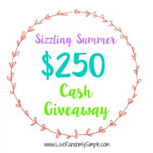 Sizzling Summer $250 Cash Giveaway at Sparkles of Sunshine!
