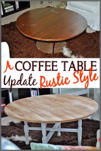 Check out this easy coffee table update at Sparkles of Sunshine. Out with wicker, in with a rustic wood coffee table!