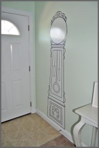 No money for a grandfather clock? Check out this affordable option...the IKEA painted clock!