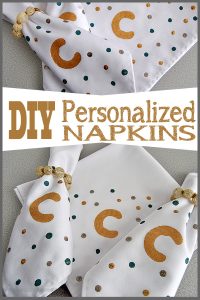 It's easy to make personalized napkins with fabric paint! Check out the simple tutorial at Sparkles of Sunshine.