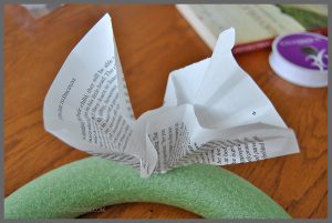 Make a book page wreath in just 3 easy steps, a simple tutorial at Sparkles of Sunshine.