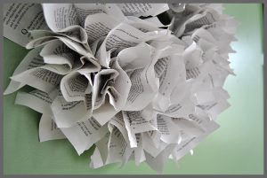 Make a book page wreath in just 3 easy steps, a simple tutorial at Sparkles of Sunshine.