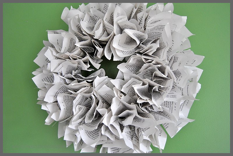 Make a book page wreath in just 3 easy steps, a simple tutorial at Sparkles of Sunshine.