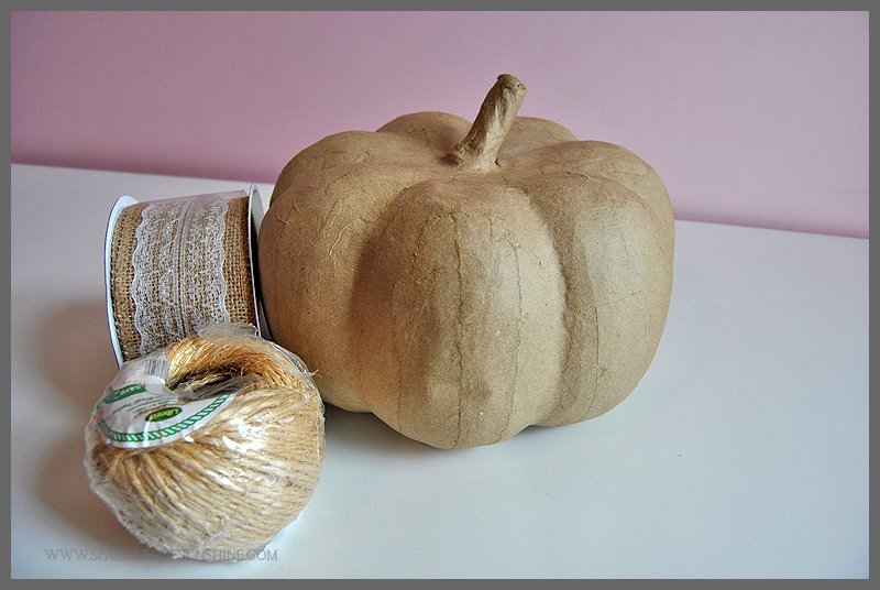 Check out this easy DIY burlap & lace rustic pumpkin at Sparkles of Sunshine. It's the perfect addition to your fall decor!