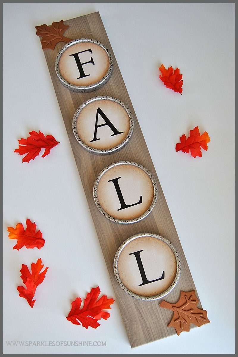 Save money and create your own home decor for fall. See how easy it was to make this upcycled sign for fall at Sparkles of Sunshine.