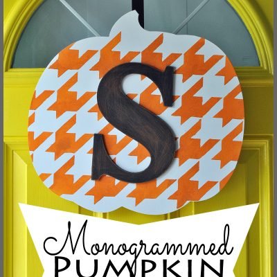 Monogrammed Pumpkin Door Decor for Fall