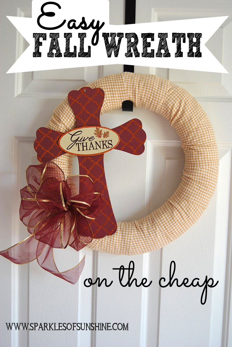 You don't have to break the bank with an expensive fall wreath. Instead, learn how to make an easy fall wreath on the cheap at Sparkles of Sunshine.