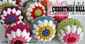 Have fun decorating for the holidays with color. These crocheted Christmas ball ornaments are easy to make with this free pattern at Sparkles of Sunshine.