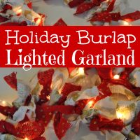 Can you use scissors? Tie a knot? That's all it takes to make this beautiful holiday burlap lighted garland for your home this holiday season!