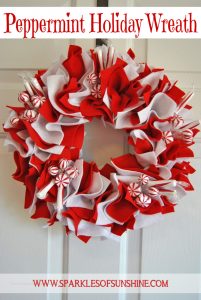 Add something sweet to your Christmas decor this year with a Peppermint Holiday Wreath!