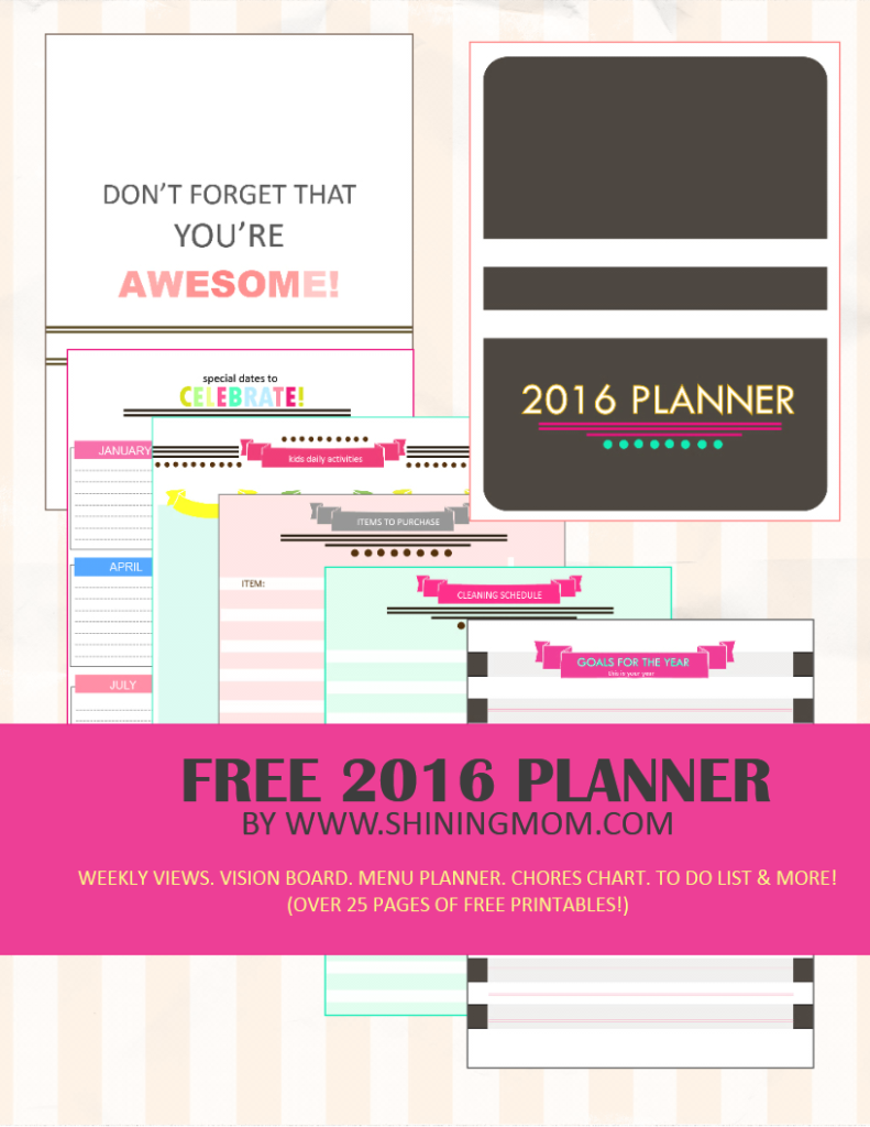 Shining Mom free 2016 planner