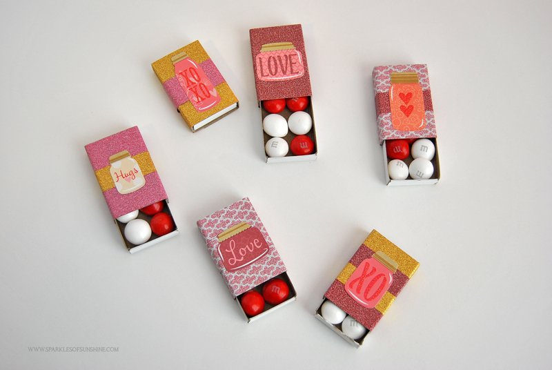 Easily transform boring matchboxes into beautiful valentines this year with just washi tape and stickers!