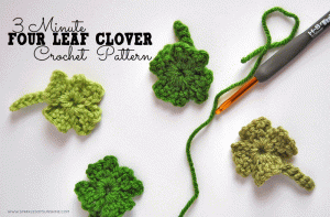 Need something green for St. Patrick's Day this year? Use this easy 3 minute four leaf clover crochet pattern to keep you from getting pinched this year!