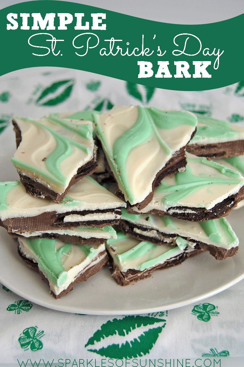 Check out this simple St. Patrick's Day Bark Recipe...it's festive yet mint-free!