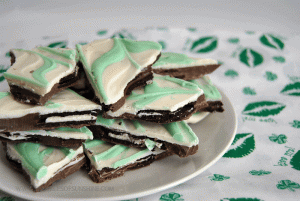 Check out this simple St. Patrick's Day Bark Recipe...it's festive yet mint-free!