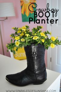 Add a little spring to your step by transforming an old boot into a colorful cowboy boot planter.