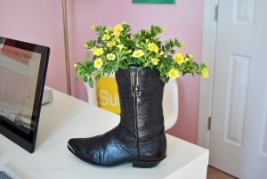 Add a little spring to your step by transforming an old boot into a colorful cowboy boot planter.