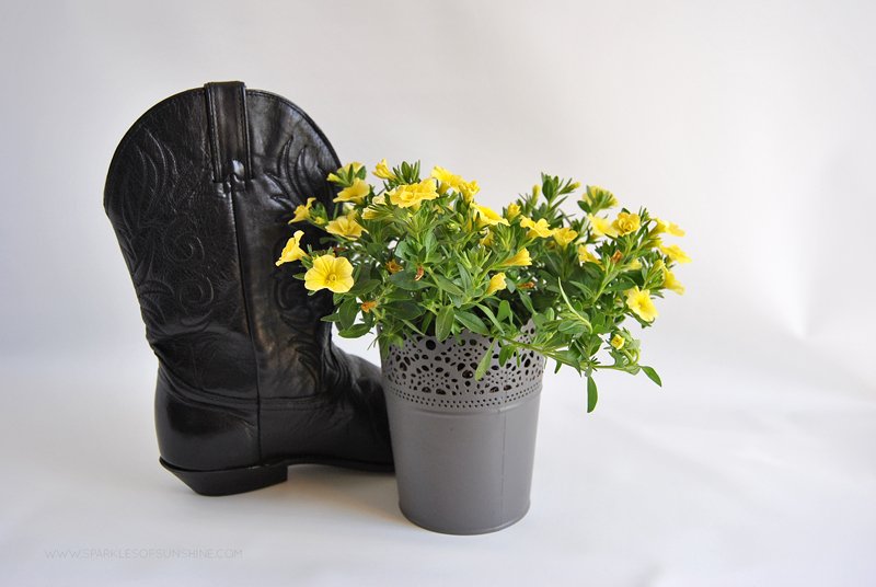 Add a little spring to your step by transforming an old boot into a colorful cowboy boot planter.