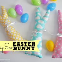 Make a colorful handmade easy sew Easter bunny with this easy tutorial. Get instructions and the free bunny template at Sparkles of Sunshine.